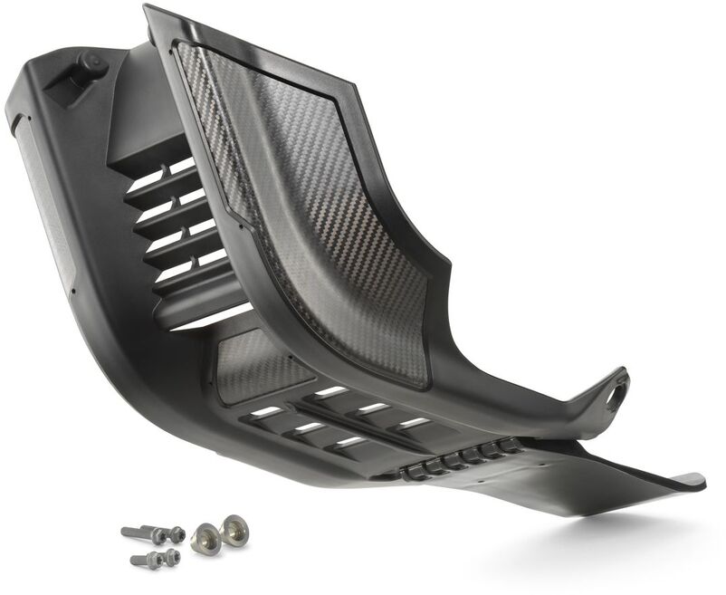 Factory skid plate with linkage protection