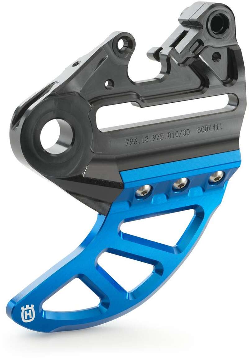 Brake caliper support with brake disc guard