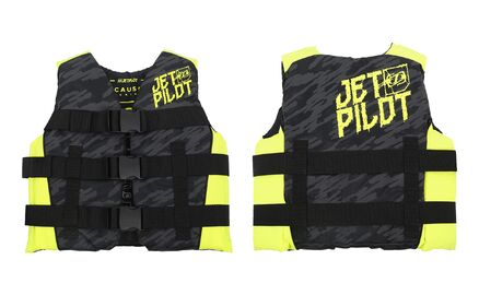 Jetpilot Cause Youth ISO 100N Neo Vest must/kollane