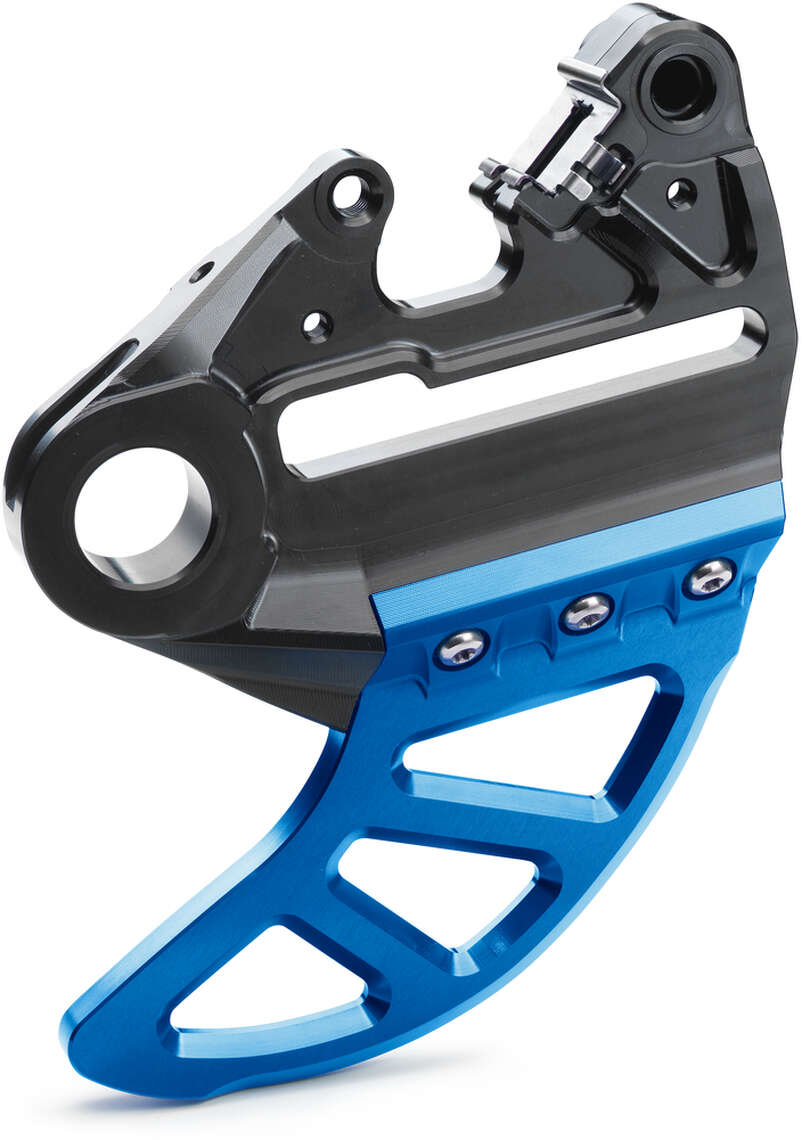 Brake caliper support with brake disc guard 