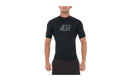 JETPILOT LOGO S/S RASHGUARD BLACK