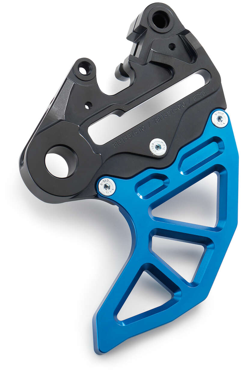 Brake caliper support with brake disc guard