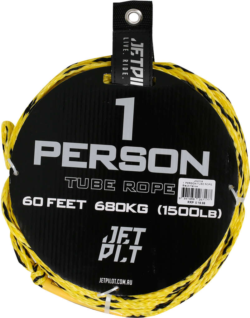 Jetpilot 1 Person Tube Rope must/kollane