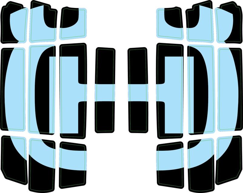 Radiator protection grille sticker kit